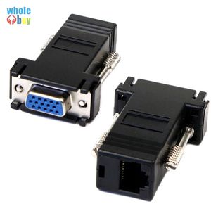 Wholesale vga cat5e extender for sale - Group buy Factory Price Hot Selling New VGA Extender Female To Lan Cat5 Cat5e RJ45 Ethernet Female Adapter Drop Shipping