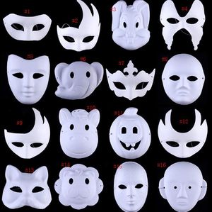 500pcs bästa diy mask handmålade halloween vit ansikte mask zorro krona fjäril blank papper mask masquerade party cosplay masks sn2279