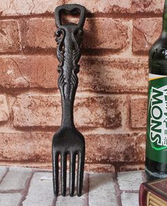 10 Pieces Rustic Cast Iron Fork Bottle Opener Bar Soda Pub Club Home Event Cabin Lodge Kitchen Decoration Beer Bottle Openers Vintage Table