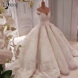 Wholesale real princesses for sale - Group buy Real Picture Sequined Beaded Off Shoulder Ball Gown Wedding Dresses Vintage Lace Appliqued Princess Plus Size Saudi Arabia Dubai Bridal Gown