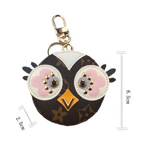 2023 Cute Owl Keychain Designer Animal Fur Chick Car keychain Necklace Charm Leather coin card Key Key bag holder lvi Keychain wallet pendant without box