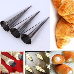 Kruvasanlar Horn Kalıp Spiral Boru Paslanmaz Çelik Pişirme Koniler Börek Ekmek Kalıp Fırında Bakeware Tatlı KitchenTool