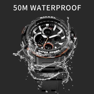 Smael Sport Watch för män ny dual tid visa manlig klocka vattentät chockbeständig armbandsur digital 1708222a