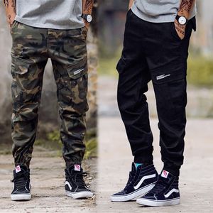 Fashion Military Cargo Pants Men High Street Cotton Jogger Pants Ankle Banded Casual Trousers Men's Pants Camouflage Black MY031 V200411