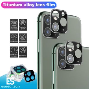 Kamerafilm Skärmskydd för iPhone 12 Pro Max 11 Kamerainslins Härdad Glas Titanium Full Back Hard Kamera Skydd med Retail Box