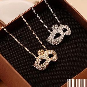 Statement Necklaces Fine Jewelry Gold plated Full Rhinestone Bohemian Mask Pierced Necklaces & Pendants