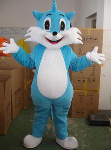 gato azul quente traje da mascote vestido Animal dos desenhos animados Adulto Fantasia frete grátis 2019 venda de fábrica