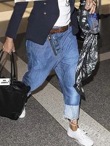 Männer Jeans Herren Mode-Stil-Männer Reißverschluss Button Bettler geerntet Hosen Mann Cowboys Demin Männliche asiatische Größe
