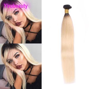 Peruvian Human Hair Ombre 1B/613 Blonde Two Tones Color Straight One Bundle 1B 613 Hair Wefts 10-26inch