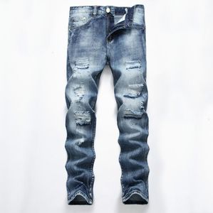 Neue Mode Herren Skinny Jeans Rip Slim Fit Stretch Denim Hose Distress Frayed Biker Long Jean