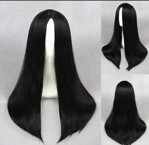 WIGLL 1103 + + + Çin Uzun Siyah Peruk Düz Kostüm Saç Cosplay Peruk