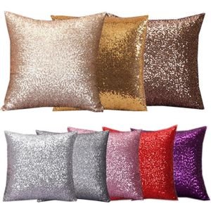 9 Colors Glitter Sequins Pillow Case 40*40cm Solid Color Square Pillow Covers Dense Sequin Cushion Cover Home Sofa Decor Throw Pillowcases