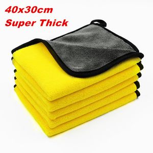 Autowäsche Und Wachs großhandel-5 Stück GSM Autowäsche Mikrofaserhandtücher Super dickes Plüschtuch zum Waschen Reinigung Trocknen Absorb Wax Polieren