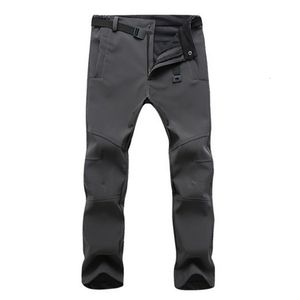 Jesienno-zimowa piesze wycieczki męskie spodnie Softshell polarowe spodnie na zewnątrz wodoodporne spodnie do ćwiczeń na śniegu spodnie męskie Plus rozmiar wysokiej jakości SH190915