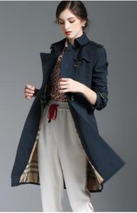 Hot sales! women fashion England long spring/autumn trench coat/top quality brands double breasted knee length trench for women size S-XXL