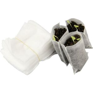 Sacchetti per la coltivazione di piante 8 * 10cm Vasi per piantine Biodegradabili Sacchetti per vivai in tessuto non tessuto Fornitura per giardino domestico 100 pezzi / set OOA7897