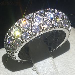 Choucong Handgjord Vintage Ring 925 Sterling Silver Diamond Engagement Bröllop Band Ringar för Kvinnor Men Finger Smycken