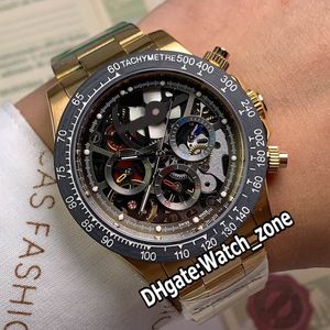 Nuova lunetta in fibra di carbonio 116500LN-78590 quadrante scheletrato nero orologio automatico da uomo bracciale in acciaio oro giallo 18 carati orologi con zaffiro Watch_Zone