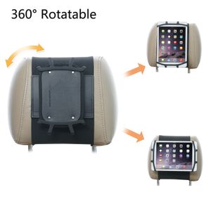 TFY Travel Tablet Accessories Swivel Car Headrest Mount Silicon Holder for 7 - 10 Inch Tablets - iPad Mini/ Pro 9.7"/ Pro 10.5"