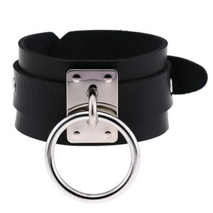 Moda-preto couro pulseira pulseira punho goth punk braceletes mulheres homens emo braçadeiras de metal cosplay jóias