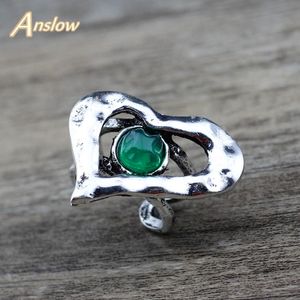 New Designer Retro Vintage Trendy Jewelry Heart stones Shape Women Ring For Couple LOVERS Party Anniversary LOW0014AR