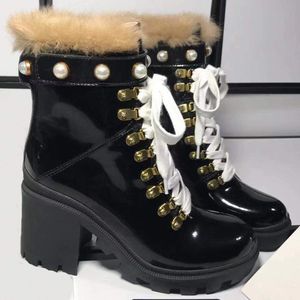 size 42 Woman's Leather shoes Lace up Ribbon belt buckle ankle boots factory direct female rough heel round head autumn winter Martin Boots