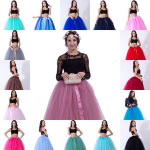 2020 di alta qualità 3 strati 100 cm estate lungo tulle gonna moda pieghettata gonne tutu femminili lolita petticoat damigelle damigelle damigelle d'onore CPA836