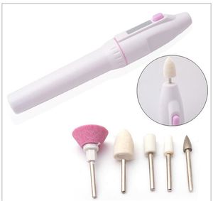 Nail Electric Grinder Mini Pen Test Slipmaskin Distribution 5PCS Grind Head Nails Art Utrustning Gratis Ship 10