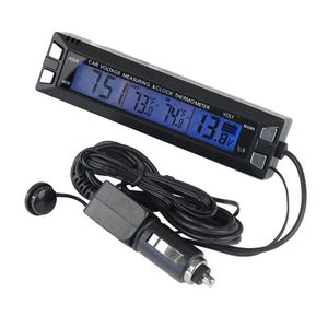 Car Auto LCD Digital Clock Thermometer Temperature Voltage Meter Battery Monitor