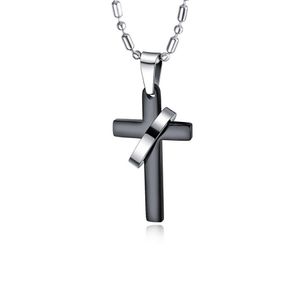 Fashion Mens Cross Necklace Pendant Jewelry Snake Chains Hip Hop Men Punk Stainless Steel cm Long Chain Necklaces For Boy Gifts