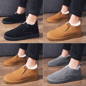 2024 Men winter warmth plus velvet thickening leisure cotton shoes fashion trend of a foot pedal lazy man cotton boots