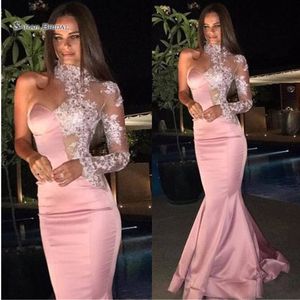 Wholesale royal purple color prom dresses for sale - Group buy 2019 One Long Sleeve With High neck Mermaid Lace Evening Wear In Stock Hot Sales High end Occasion Dress