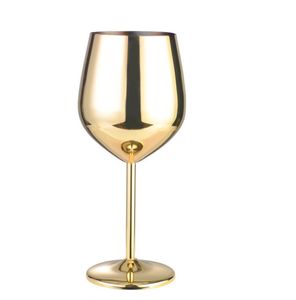 أحدث 8.45OZ، 15.2OZ، 17OZ الفولاذ المقاوم للصدأ والنحاس مطلي طبقة واحدة كأس النبيذ الزجاج كوكتيل الزجاج الشمبانيا الزجاج مقاومة للانخفاض، مجانا