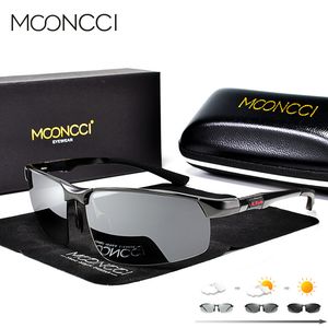 Mooncciアルミニウムフォトクロミックサングラスメンズ偏光カメレオンメガネ男性HDドライビングゴーグルアンチグレアルネットソレイユオム