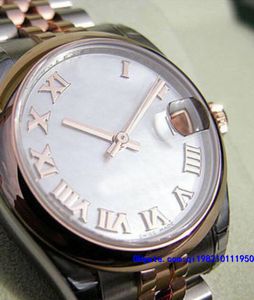 Original Box certificate Casual Modern lady Women's Watches 178241 Midsize Steel Pink Gold White Mother of Pearl Roman
