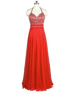 2019 Sexy V-Neck Crystal A-Line Party Gowns With Halter Lace-Up Chiffon Plus Size Formal Evening Celebrity Dresses BE51