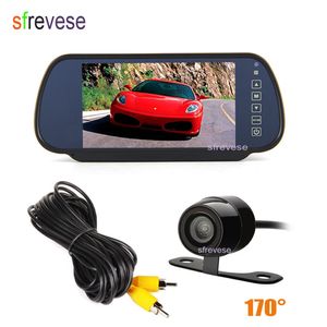 7 Car LCD TFT Monitor Mirror Mini Waterproof Car Vehicle Rearview Reverse Parking Backup Camera Rear view Kit 170 Degree235D