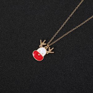 Wholesale crystal bee resale online - 10pcs Cartoon Colorful Animal Fox Necklace Crystal Bumble Queen Honey Bee Necklace Christmas Elk Deer Head Chain Necklaces for Women