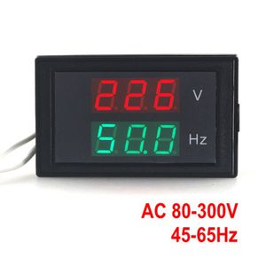 AC 80-300.0v 45-65Hz Miernik częstotliwości Dual Wyświetlacz Napięcie Pomiaru Woltomierz Hertz / Hz Meter z czerwoną diodą LED