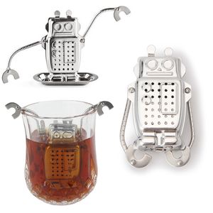 Stainless Steel Robot Tea Strainer Loose Leaf Infuser Tea Filter Herbal Spice Strainer Diffuser Tea Tools