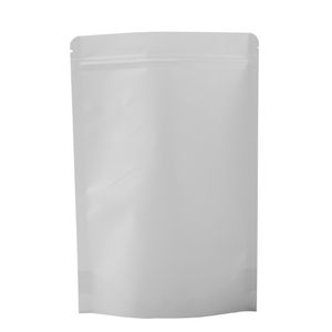 様々なサイズの100ピースの涙ノッチの再閉鎖厚いスタンドアップジップロックポーチ白クラフト紙袋コーヒー豆の食糧貯蔵