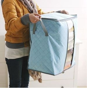 Quilt Kläder Förvaringspåsar Tjock Non-Woven Portable Garderob Organizer Spara utrymme Fällande Anti-Damm Ospouch Box för kudde Blankett EEA1410-6