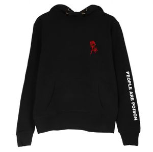 Människor är gift Rose Sleeve Print Hoodie Sweatshirt Black Tumblr Inspirerad estetisk blek pastell Grunge estetik 2019 kvinnor