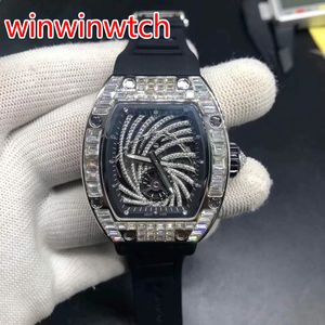 NEUE Mode 51-02 Diamonds Herrenuhr Edelstahl Armbanduhr wasserdicht Silber Diamantgehäuse 38 45mm Automatikwerk W230W