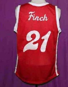 Sällsynta män ungdomskvinnor vintage Larry Finch Red Sounds Retro 1972-74 Hem # Basket Jersey Size S-5XL eller Custom något namn eller nummer Jersey