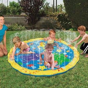 100cm Summer Children's Outdoor Play Water Games Beach Mat Lawn Inflatable Sprinkler Cushion Toys Cushion Gift Fun For Kids Baby
