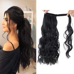 Clipe grosso no pony cauda extensões de cabelo envoltório cordão grampo de cabelo humano no rabo de cavalo peças de cabelo humano 140g olhar completo