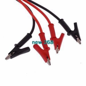 Wholesale test cable alligator clip resale online - Freeshipping silicone Voltage Alligator clips TO Alligator clips Electrical Clamp Insulated Test Lead Cable about M