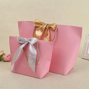 Sacchetti regalo di carta multifunzione 21x7x17 cm con manici Borsa per la spesa per abbigliamento in tinta unita Confezione regalo per festival 1 42jyE1