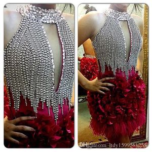 2023 Yeni Sıcak Satış Yüksek Boyun Kristalleri Diz Uzunlukta Kokteyl Elbiseleri Kısa Kokteyl Parti Gowns Celebrity Balo Elbiseleri 330